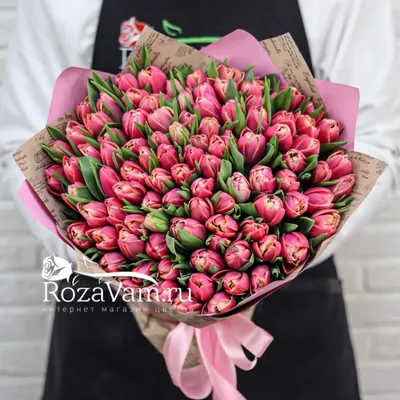 Купить Букет розовых тюльпанов с доставкой в Омске - магазин цветов Трава