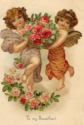 винтажные открытки с днем рождения - „Google“ paieška | Cartes de saint  valentin vintage, Anges victoriens, Dessin colombe