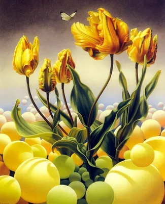 Букет \"Ирисы и желтые тюльпаны\" – купить недорого с доставкой по Москве