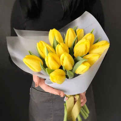 Жёлтые тюльпаны 101 - купить с доставкой недорого по Хабаровску и  Хабаровскому краю