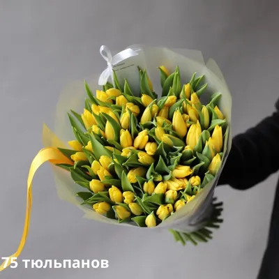 Букет из 25 тюльпанов \"Желтые тюльпаны\" – купить недорого с доставкой по  Москве