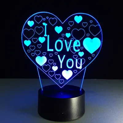 Подарок на день Святого Валентина 8 марта день рождения Маме жене сестре 3D  Светильник I Love You (ID#1558820907), цена: 599 ₴, купить на Prom.ua