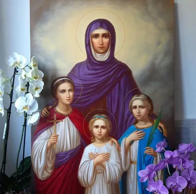 Набор для вышивания крестом PANNA Икона Святых мучениц Веры, Надежды, Любови  и матери их Софии