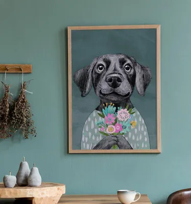 Декоры и подарки с изображением собак - постеры, стикеры, открытки