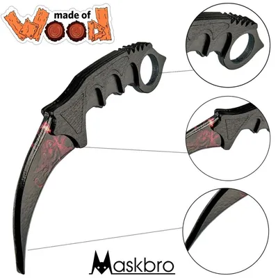 Уникальный деревянный нож Керамбит: Безопасная и стильная игрушка для  CS:Энтузиасты GO CS2, Maskbro – лучшие товары в онлайн-магазине Джум Гик