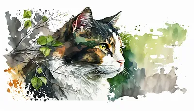 Картинки с котами рисованные фотографии