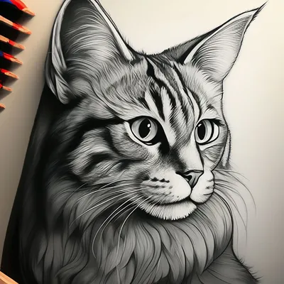 Картинки с котами, рисунки кошек, графика с котятами: кото-арт - art cats-11