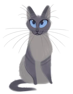 Векторный рисунок. Мультяшный кот с разноцветными глазами  Stock-Vektorgrafik | Adobe Stock