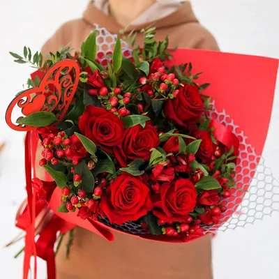 Букет с красными розами купить в Краснодаре недорого - доставка 24 часа