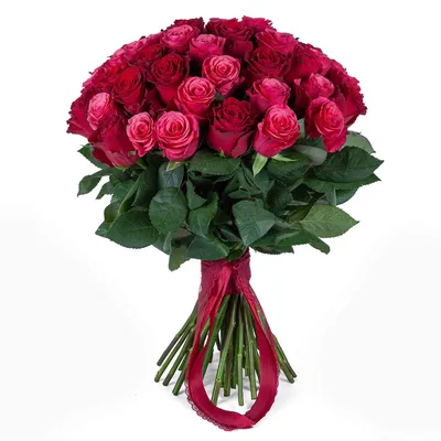 Букет с красными розами в объемной упаковке купить по цене 3500 рублей с  доставкой по Иркутску
