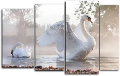 Картина по номерам \"Беседка на озере с лебедями\"
