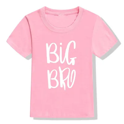 Купить Детская футболка с буквенным принтом Big Bro, футболка для мальчиков  и девочек, детская одежда, забавные футболки | Joom