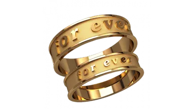 Золотые обручальные кольца с надписью forever 2593 : купить в Киеве. Цена в  интернет-магазине SkyGold
