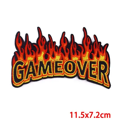 10 шт., нашивки Pulaqi с надписью «Game over» | AliExpress