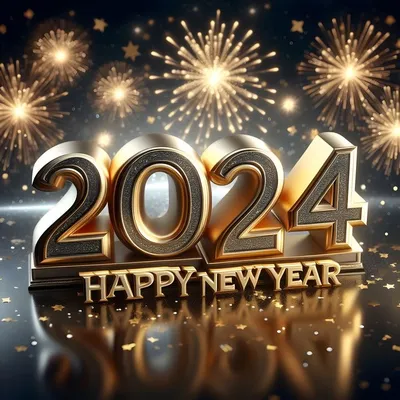 Наклейка 3см крафт с синей надписью «Happy NEW Year» - neoville