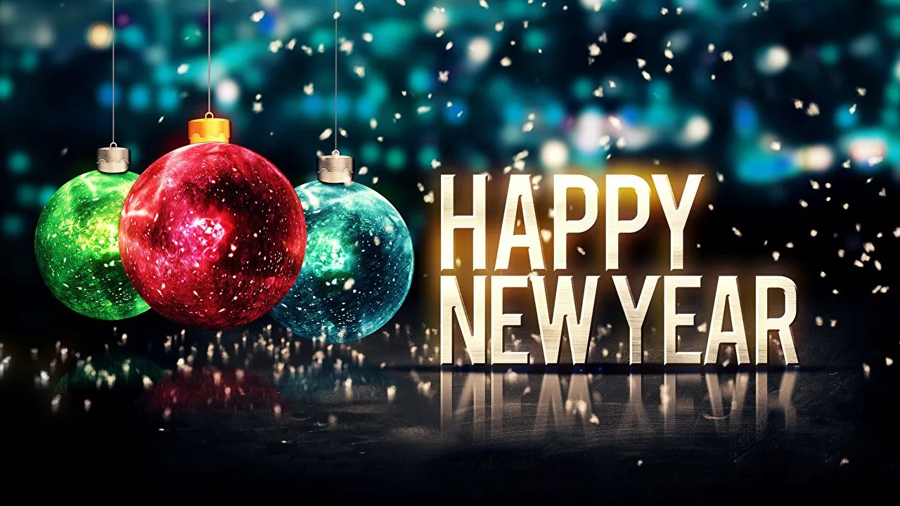 Фото Новый год Английский Слово - Надпись Шарики Праздники Рождество Шар | Happy  new year wallpaper, Happy new year images, Happy new year 2016