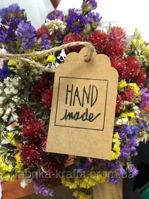 Круглые наклейки с надписью \"HAND MADE\", 500 шт – лучшие товары в  онлайн-магазине Джум Гик