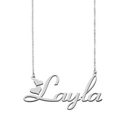 Ожерелье с именем Layla из нержавеющей стали золотистого цвета для женщин,  чокер с буквами алфавита, подвеска для девочек и мам, ювелирные изделия в  подарок | AliExpress
