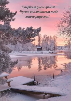Яркая открытка с Первым Днём Зимы, с красивым снегирём • Аудио от Путина,  голосовые, музыкальные