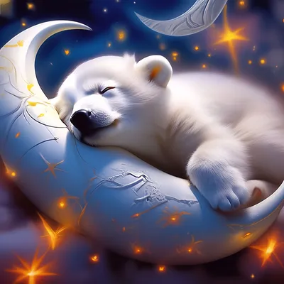 Милый Лисенок Кролик Спит Луне Доброй Ночи Сладких Снов Векторное  изображение ©frenta 540720804
