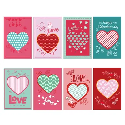 8 шт. романтические поздравительные открытки с сердечками подарок на день Святого  Валентина открытка с пожеланиями конверт на свадьбу День рождения День  Матери | AliExpress