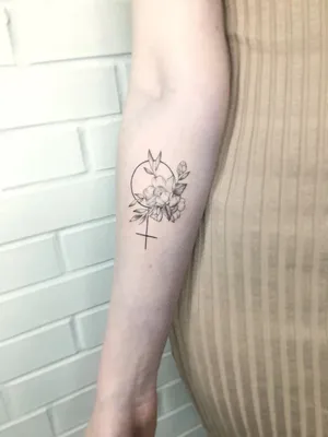 Переводные татуировки временные для взрослых. Тату фиолетовый цветок для  девушек- купить по выгодной цене в интернет-магазине OZON (696275417)