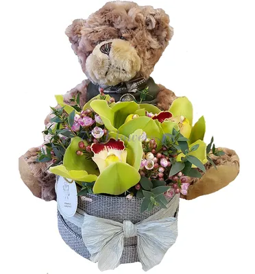 Мишка Тедди с цветами» — создано в Шедевруме