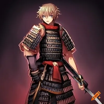 Anime boy samurai with a white hair Stock Illustration | Adobe Stock