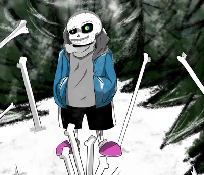 Sans the skeleton, from undertale, anime style on Craiyon