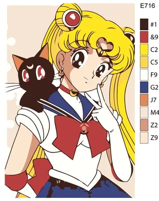 Сейлор Мун Sailor Moon Anime Раскраска картина по номерам на холсте Z-NA133  купить в Москве и СПб