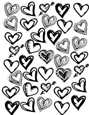 Рисунки черно белых сердечек - фото и картинки abrakadabra.fun