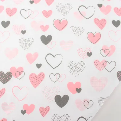 Розовые сердечки на белом фоне Stock Illustration | Adobe Stock