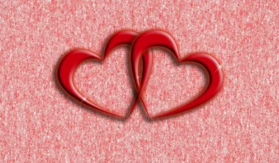 Обои для рабочего стола День святого Валентина Сердце Двое Красный