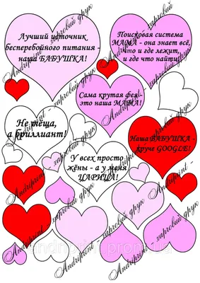 Съедобная картинка \"Надписи сердечки маме, бабушке\" сахарная и вафельная  картинка а4 (ID#1714822671), цена: 40 ₴, купить на Prom.ua