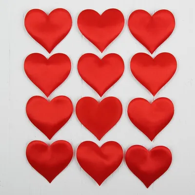 Сердечки декоративные, набор 12 шт., размер 1 шт: 6,5×5 см, цвет красный  Страна Карнавалия 01019504: купить за 220 руб в интернет магазине с  бесплатной доставкой