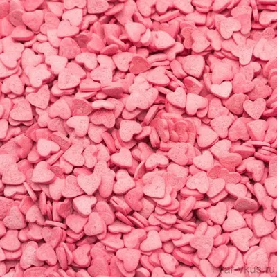 Сердечки Розовые, посыпка 50 гр