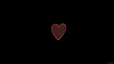 Красно черное сердце на черном фоне - обои на рабочий стол