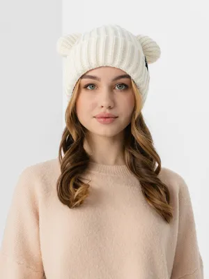 шапка с ушками кошки зимняя вязаная утепленная с подкладом AnyMalls 6356934  купить в интернет-магазине Wildberries