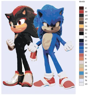 Картина по номерам W-419 \"Персонаж видеоигр, фильмов и комиксов Sonic  (Соник). Ёж Шэдоу и Ёж Соник\" 40x50 - купить с доставкой по выгодным ценам  в интернет-магазине OZON (657209321)