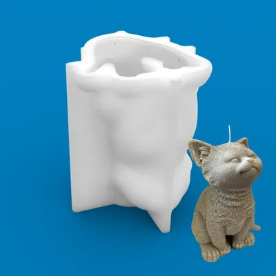 Белая игрушка в виде сидящего кота, полиэтилен и мех, большая Милая модель  кота, около 22x24x15 см, 1736 | AliExpress