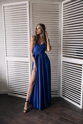 Сексуальное вечернее платье с глубоким V-образным вырезом, королевское синее  платье трапециевидной формы с длинными рукавами, блестками и разрезом,  официальные платья, вечерние платья | AliExpress