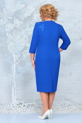 Хлопковое синее платье с манишкой, артикул L1-23/5-458-2410 | Купить в  интернет-магазине Yana в Москве
