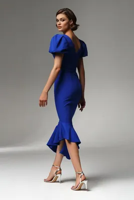 Купить синее платье миди на выпускной Alexa ❋Вечерние платья люкс ОПТ 2022  ❋Производитель Валентина Гладун, Украина
