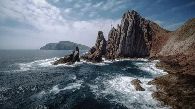 Фото Море скалы Природа Камни Побережье