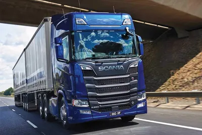 Image of a scania v8 truck with open exhaust on Craiyon