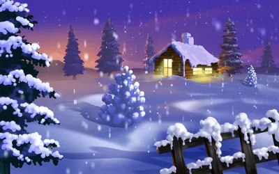 Скачать обои Пейзаж Ted Blaylock, зима, лес, уютный домик на рабочий стол  1280x1024 | Пейзажи, Живопись, Картинки снега