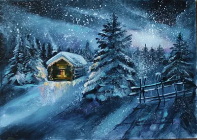 Сказочный домик зимой под снегом в сказочном лесу Stock-Foto | Adobe Stock