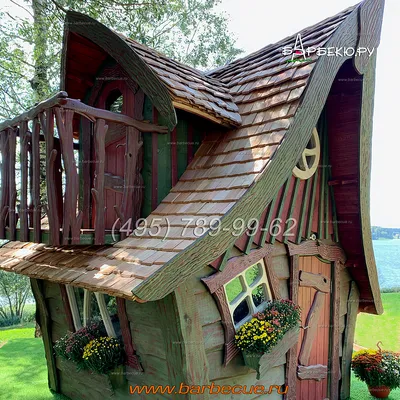 Детские домики из дерева для дачи. Купить деревянный домик для детей по  цене производителя. Лучший подарок ребёнку: сказочный дачный домик для  улицы!