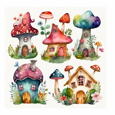 Дом гриб рисунок - 55 фото