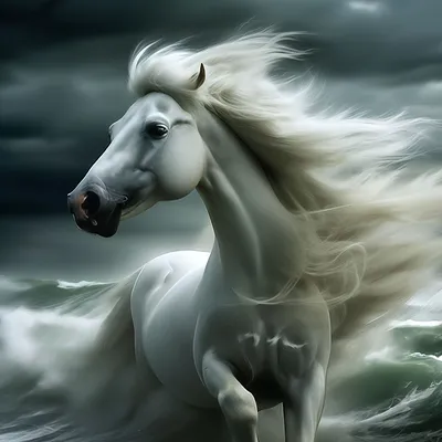 Сказочная лошадь-ветер дух . Она …» — создано в Шедевруме